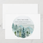 Evergreen Waterverf Bruiloft Save the Date (Voorkant / Achterkant)