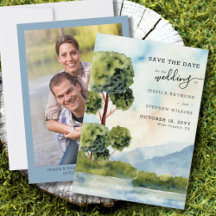 Evergreen-Waterverf en verticale foto