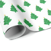 Evergreen Waterverf kerstbomen Cadeaupapier (Rol Hoek)