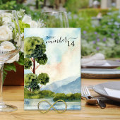 Evergreen Waterverf Wedding Editable Kaart