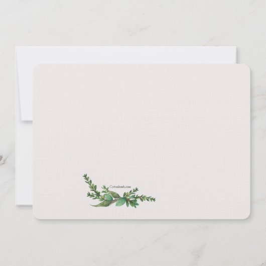 Evergreen Wedding Invitation Kaart (Achterkant)