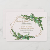 Evergreen Wedding Invitation Kaart (Voorkant / Achterkant)