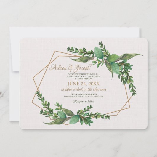 Evergreen Wedding Invitation Kaart (Voorkant)