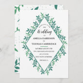 Evergreen Wedding Invitation Kaart (Voorkant / Achterkant)