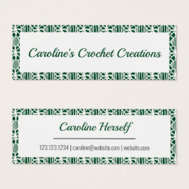 Evergreen White Crochet Lace Pattern Visitekaartje