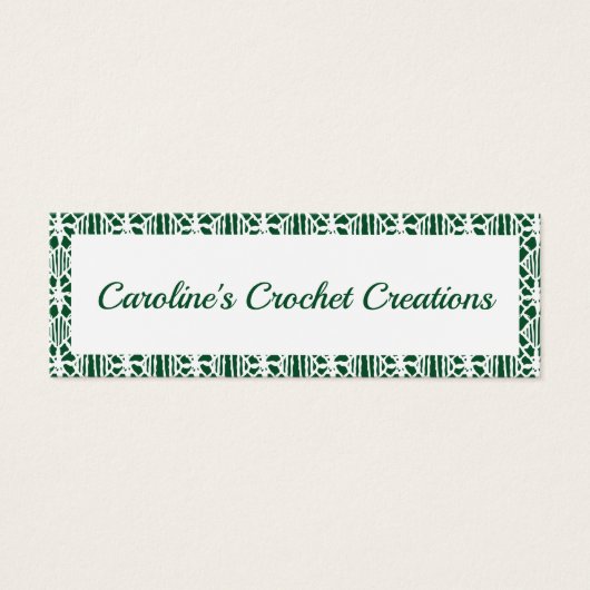 Evergreen White Crochet Lace Pattern Visitekaartje (Voorkant)