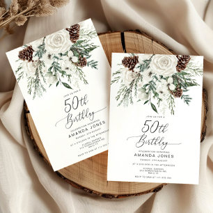 Evergreen Winter 50ste Verjaardag Kaart