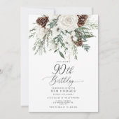 Evergreen winter 90e verjaardag kaart (Voorkant)