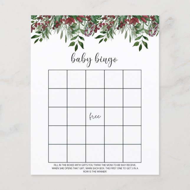 Evergreen winter baby bingo (Voorkant)