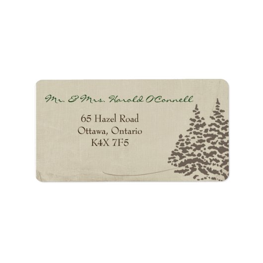  Evergreen Winter Bruiloft Adres Label (Voorkant)