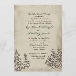 Evergreen Winter bruiloft uitnodiging