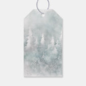 Evergreen Winter Eerste Verjaardag Dank u Cadeaulabel (Achterkant)