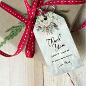 Evergreen Winter Eerste Verjaardag Dank u Cadeaulabel