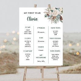 Evergreen Winter Eerste Verjaardag mijlpaal Poster