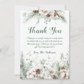 Evergreen winter elegant baby shower dank u bedankkaart (Voorkant)