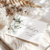 Evergreen winter elegante bruiloft dank u kaart
