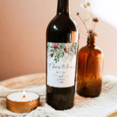 Evergreen winter elegante Proost op Liefde bruilof Wijn Etiket