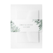 Evergreen Winter Floral Elegant Wedding Uitnodigingen Wikkel (Voorkant Voorbeeld)