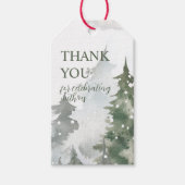 Evergreen Winter Forest Dank u wel Cadeaulabel (Voorkant)