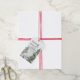 Evergreen Winter Forest Dank u wel Cadeaulabel