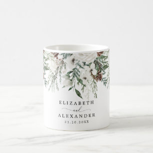Evergreen winter Kerst bruiloft Koffiemok