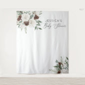 Evergreen winter minimaal elegant baby shower wandkleed (Voorkant)