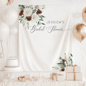 Evergreen winter minimaal elegant vrijgezellenfees wandkleed