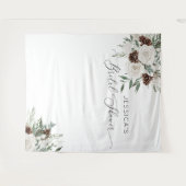 Evergreen winter minimaal elegant vrijgezellenfees wandkleed (Voorkant (horizontaal))