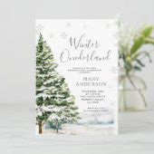 Evergreen Winter Onederland 1e verjaardag Kaart (Staand voorkant)