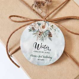 Evergreen Winter Onederland Eerste Verjaardag Bedankjes Labels