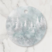 Evergreen Winter Onederland Eerste Verjaardag Bedankjes Labels (Achterkant)