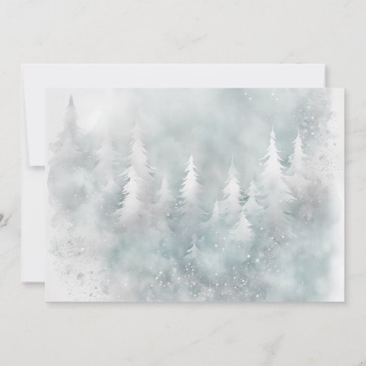 Evergreen Winter Onederland Eerste Verjaardag Foto Kaart (Achterkant)