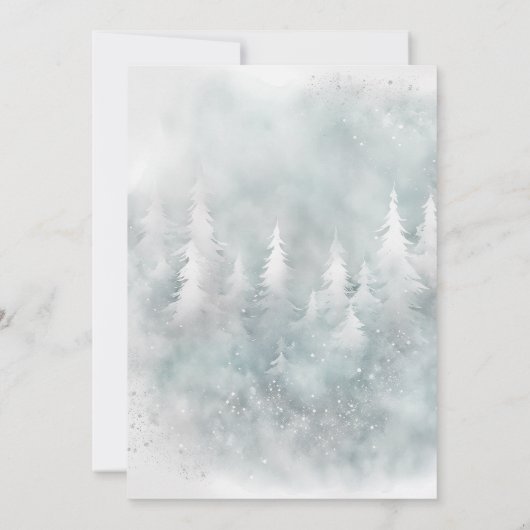 Evergreen Winter Onederland Eerste Verjaardag Kaart (Achterkant)