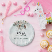 Evergreen Winter Onederland Eerste Verjaardag Papieren Bordje (Feest)