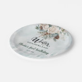 Evergreen Winter Onederland Eerste Verjaardag Papieren Bordje (Gekanteld)