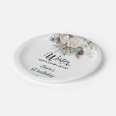 Evergreen Winter Onederland Eerste Verjaardag Papieren Bordje (Gekanteld)