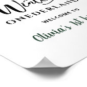 Evergreen Winter Onederland Eerste Verjaardag Poster (Hoek)