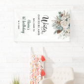Evergreen Winter Onederland Eerste Verjaardag Welk Spandoek (Insitu)