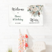 Evergreen Winter Onederland Eerste Verjaardag Welk Spandoek (Insitu)