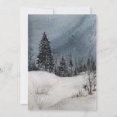 Evergreen Winter Pine bruiloft repetitie diner Kaart (Achterkant)