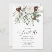 Evergreen winter Sweet 16 Verjaardagsviering Kaart (Voorkant)