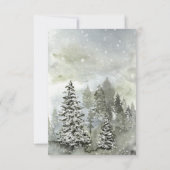Evergreen Winter Wonderland Pine en Spruce RSVP Kaartje (Achterkant)