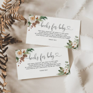 Evergreen winterboeken voor een baby-ticket informatiekaartje