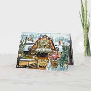 Evergreen Winterschuur Bedankt Card 5"x7"