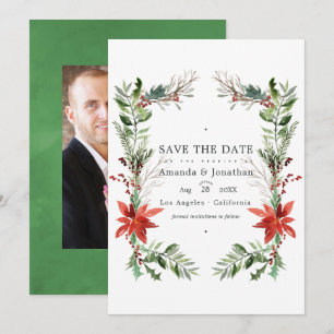 Evergreen - Wintertide Woodland Christmas Huwelijk Kaart