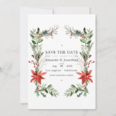 Evergreen - Wintertide Woodland Kerst Huwelijk Kaart (Voorkant)