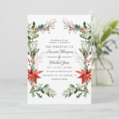 Evergreen - Wintertide Woodland - kerstbruiloft Kaart (Staand voorkant)