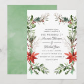 Evergreen - Wintertide Woodland - kerstbruiloft Kaart (Voorkant / Achterkant)