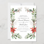 Evergreen - Wintertide Woodland - kerstbruiloft Magnetische Uitnodiging (Voorkant)