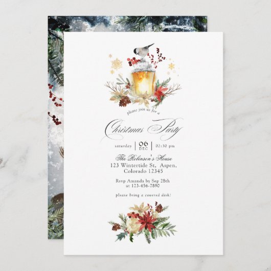 Evergreen - Wintertide Woodland - Kerstfeest Kaart (Voorkant / Achterkant)